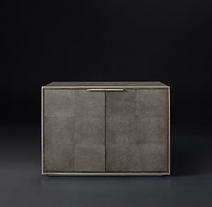 Smythson Shagreen two-door sideboard in smoke and steel
